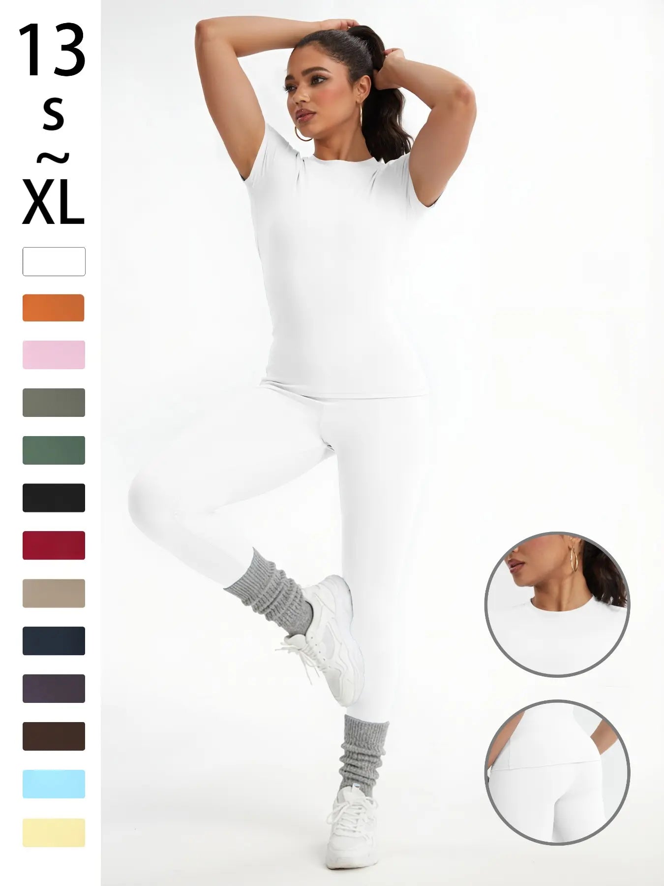 Elevate Your Workout with Our Women's Slim-Fit Sportswear Set - Stylish Short Sleeve Top & High-Waisted Yoga Pants for Gym, Running, and Outdoor Adventures